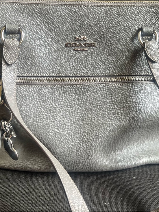 Coach Handbags - Coach Silver Metallic Leather Shoulder Bag